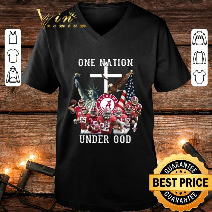One Nation Alabama Crimson Tide Under God Signatures shirt