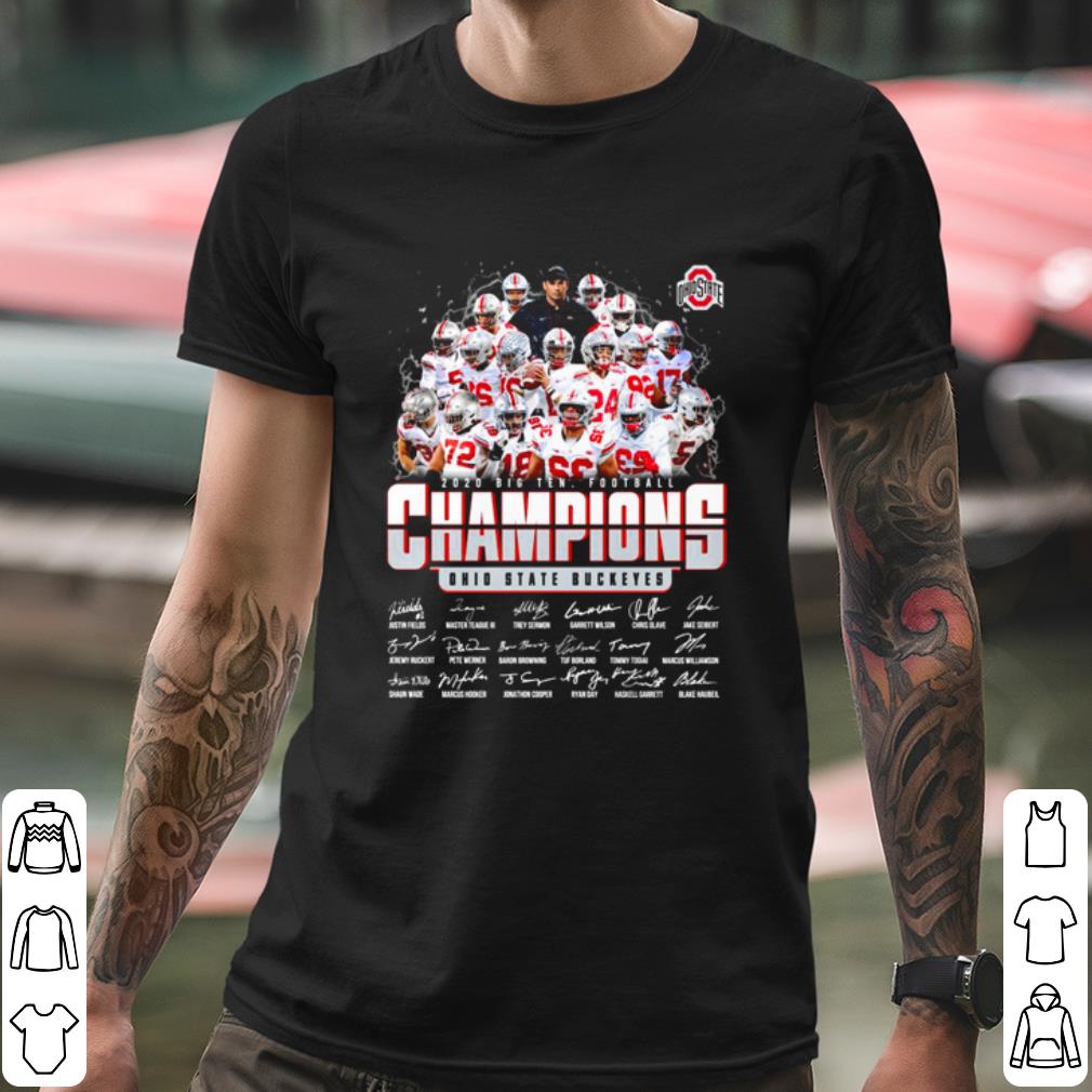 Nice Ohio State Buckeyes 2020 Big Ten Football Champions Signature shirt