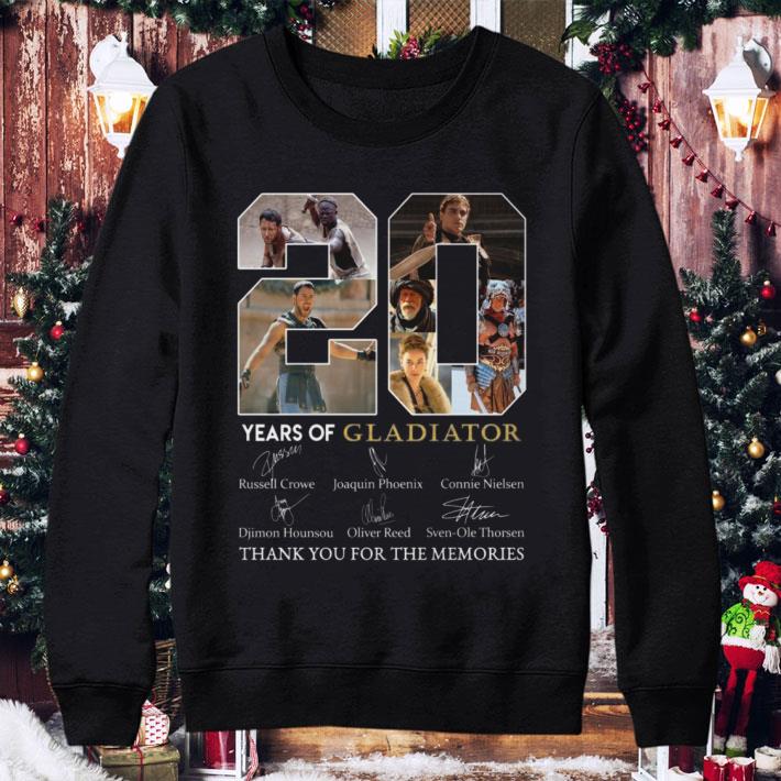 Premium 20 Years Of Gladiator Signatures Thank You For The Memories shirt