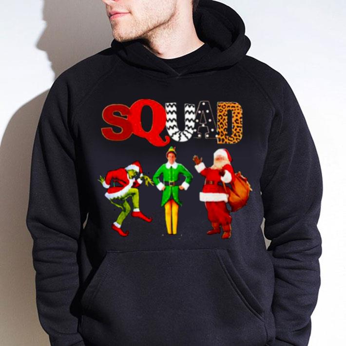 Funny Squad Grinch Elf and Santa Claus Christmas shirt