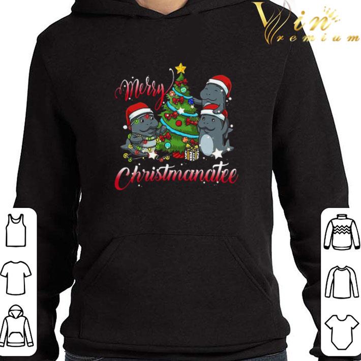 Hippopotamus Santa Tree Light Merry Christmanatee Sweater shirt