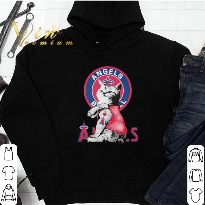 Cat tattoo I love Los Angeles Angels tshirt