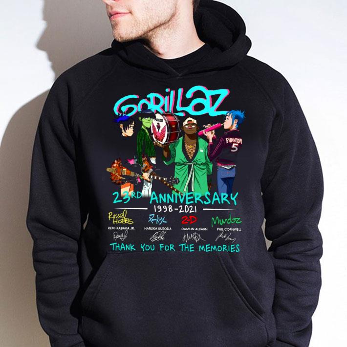 Gorillaz band 23rd Anniversary 1998-2021 Signatures shirt