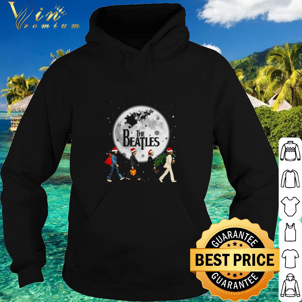 Nice The Beatles Santa Walk On The Moon Merry Christmas shirt