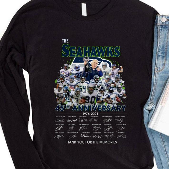 Premium Seattle Seahawks The Seahawks 45th Anniversary 1976-2021 Signatures shirt 3 Premium Seattle Seahawks The Seahawks 45th Anniversary 1976-2021 Signatures shirt
