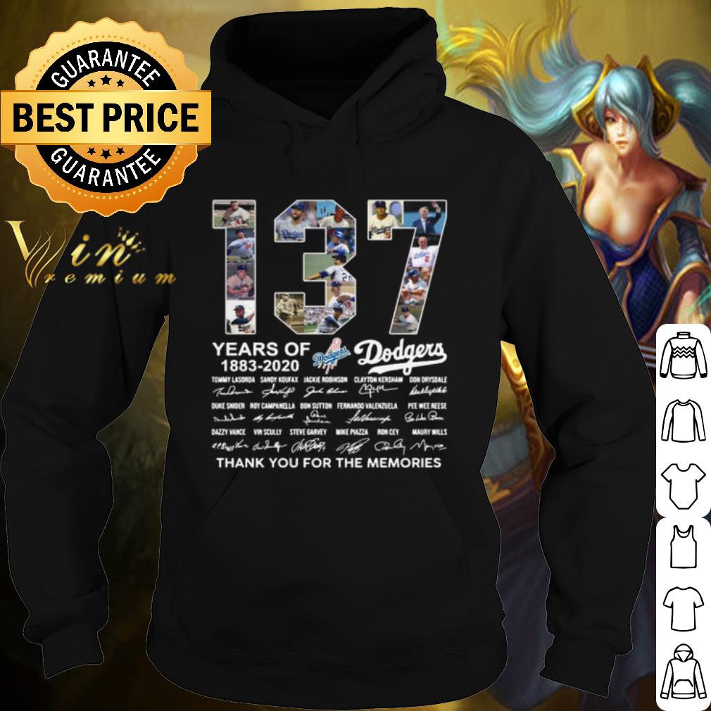 Premium 137 Years Of Los Angeles Dodgers Thank You For The Memories Signatures shirt