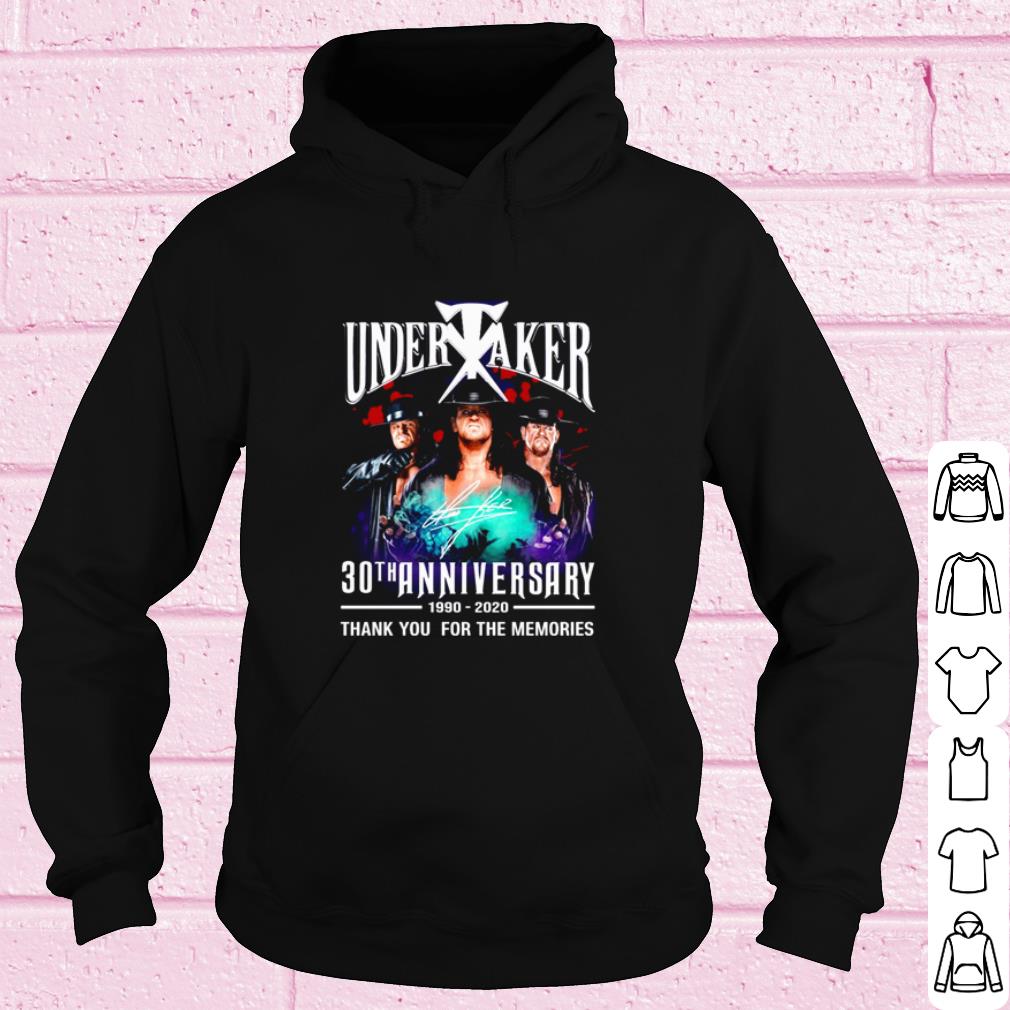Nice Undertaker 30th Anniversary 1990 2020 thank you for the memories shirt