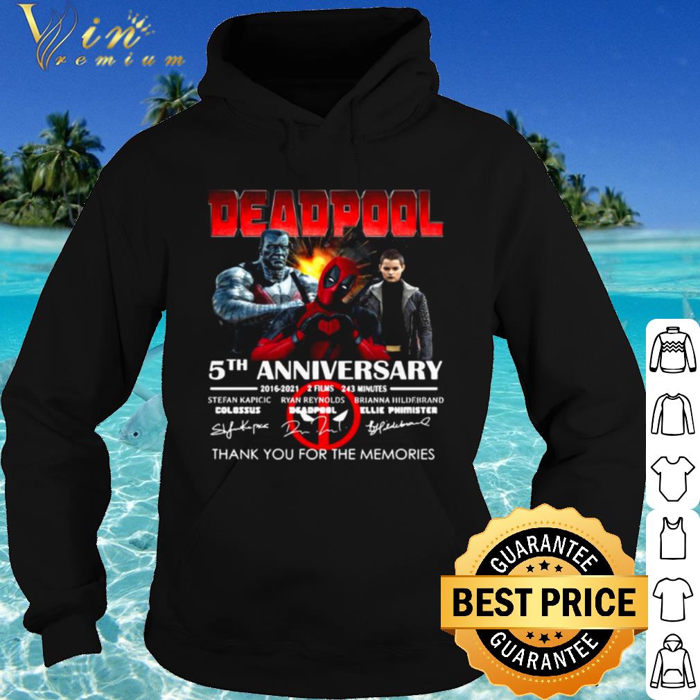 Official Deadpool 5th Anniversary 2016 2021 2 Film 243 Minutes Signatures shirt