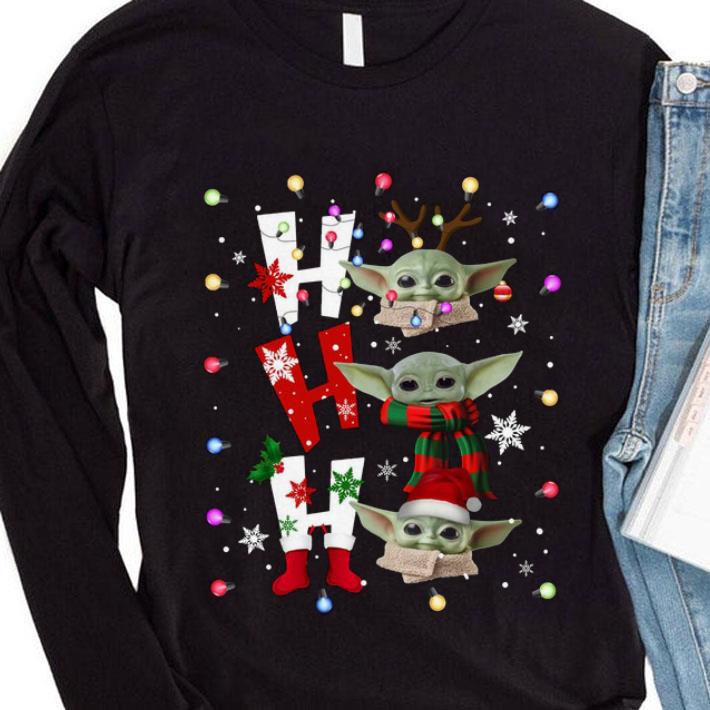 Awesome Reindeer Santa Baby Yoda Ho Ho Ho Christmas shirt