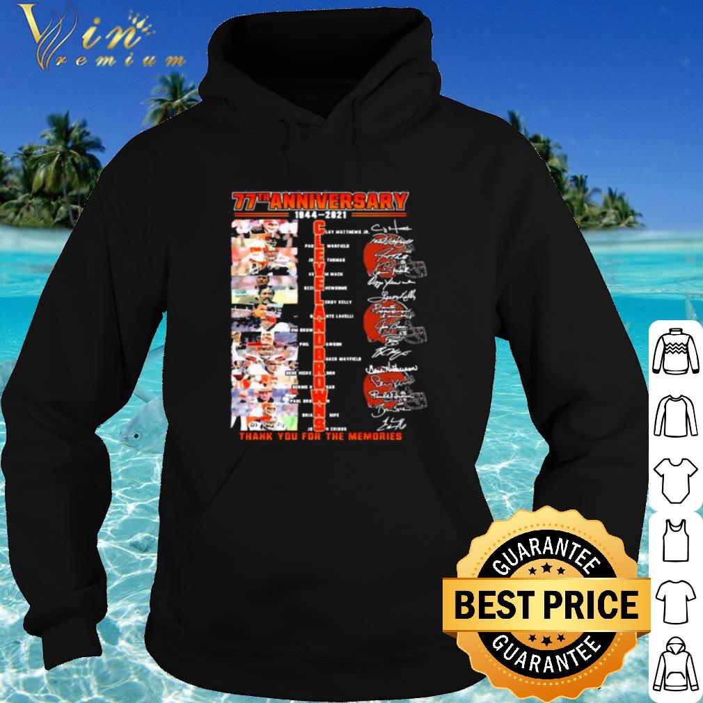 Nice Cleveland Browns 77th Anniversary Thank The Memories Signatures shirt