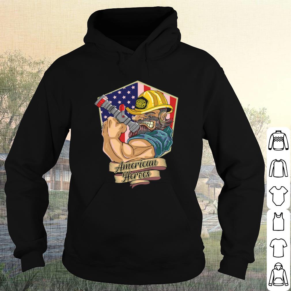 Premium Firefighter Man Americans Heros Us Flag shirt