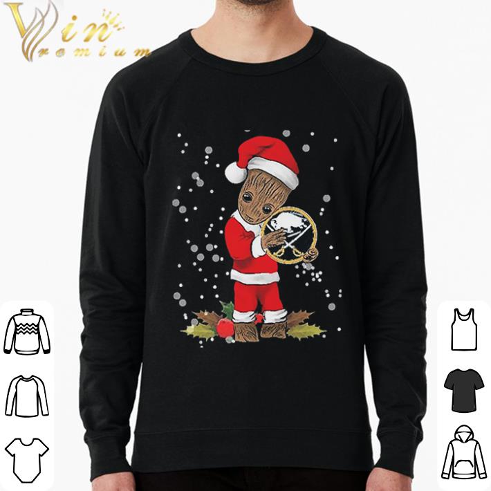 Top Santa Baby Groot Hug Buffalo Sabres Christmas shirt sweatshirt
