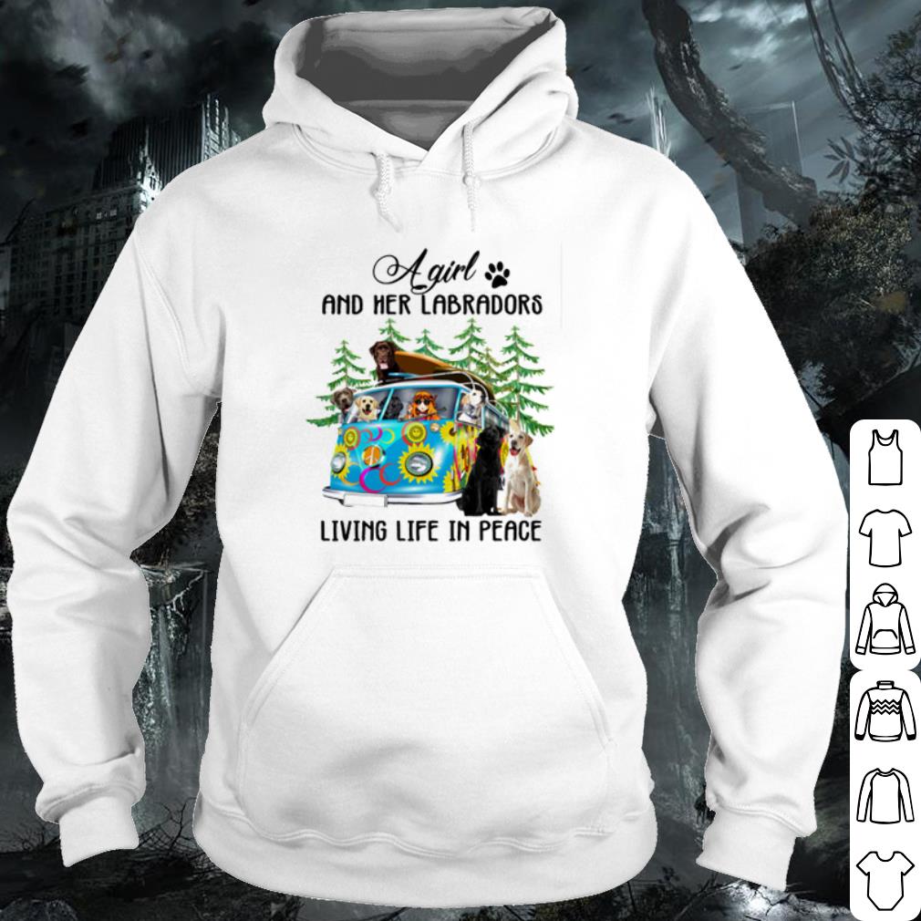 Official A girl and her Labradors living life in peace shirt