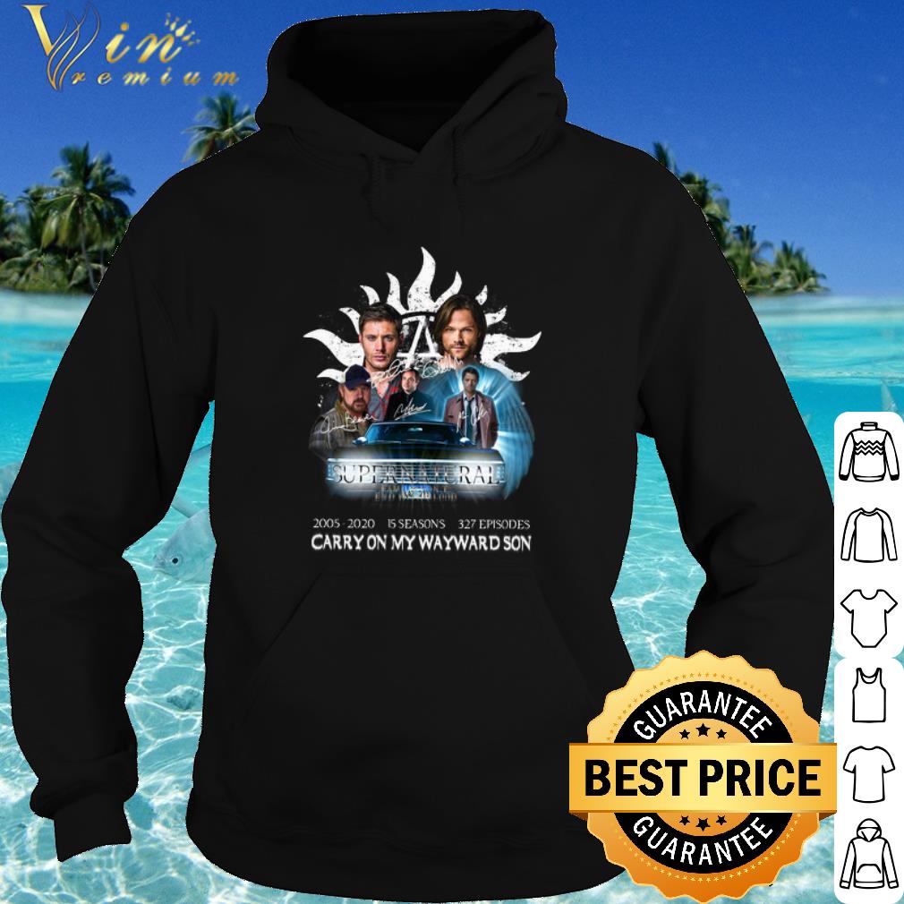Nice Supernatural 2005 2020 Carry On My Wayward Son Signature shirt