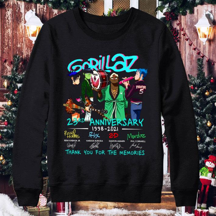 Awesome Gorillaz 23rd Anniversary 1998-2021 Signatures Thank You Memories shirt