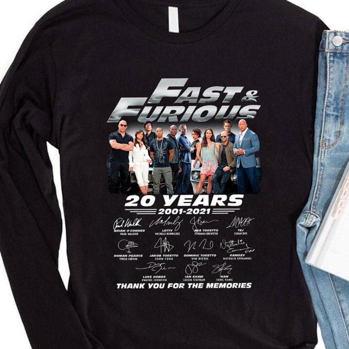 Premium All character Fast & Furious 20 Years 2001-2021 Signatures Thank You For The Memories shirt