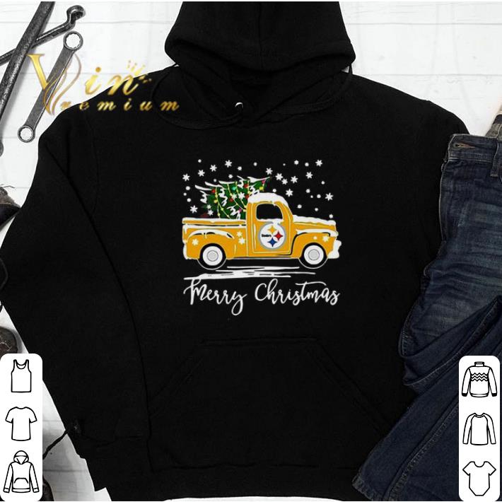 Pickup Truck Pittsburgh Steelers Merry Christmas Tree tshirt