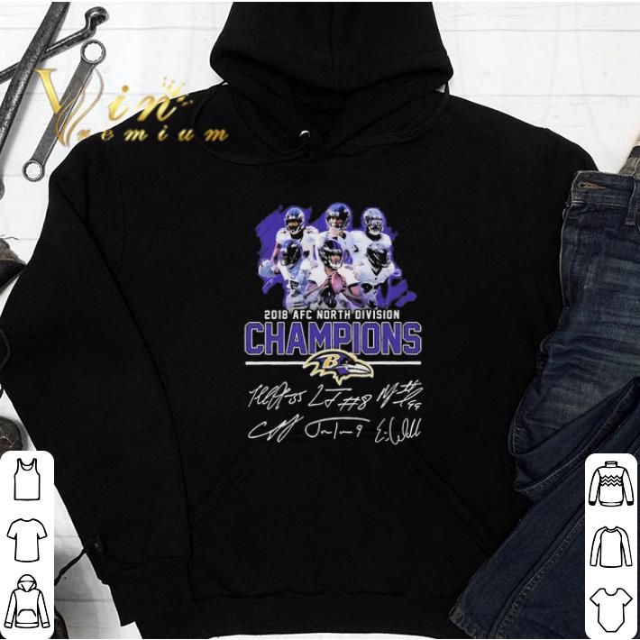 Baltimore Ravens 2018 AFC North Division Champions signatures tshirt