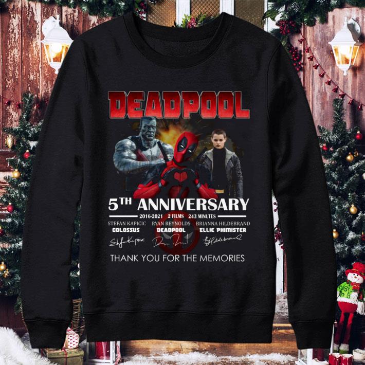 Deadpool 5th Anniversary 2016-2021 2 Films 243 Min Signatures shirt 3 Deadpool 5th Anniversary 2016-2021 2 Films 243 Min Signatures shirt