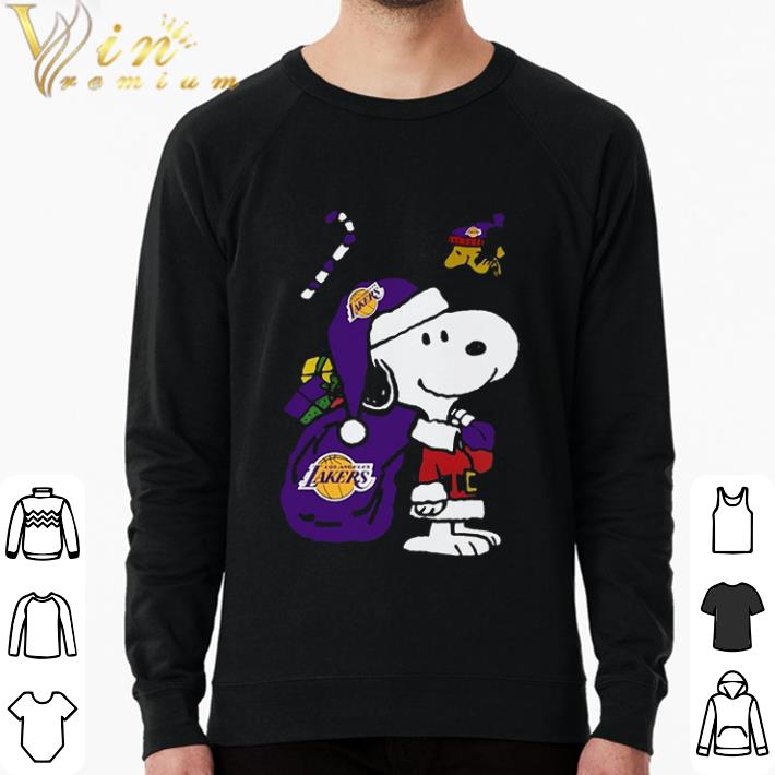Original Snoopy and Woodstock Los Angeles Lakers Christmas shirt sweatshirt
