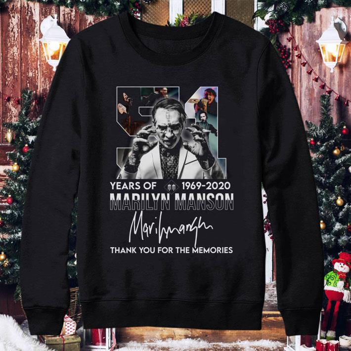 Official Marilyn Manson 51 Years Of 1969-2020 Signature Thank You For The Memories shirt 3 Official Marilyn Manson 51 Years Of 1969-2020 Signature Thank You For The Memories shirt