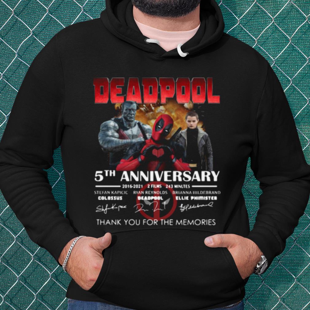 Best Deadpool 5th Anniversary Thank You For The Memories Signatures shirt