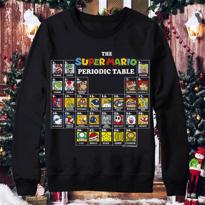 Hot Super Mario Periodic Table Of Characters Graphic shirt 3 Hot Super Mario Periodic Table Of Characters Graphic shirt