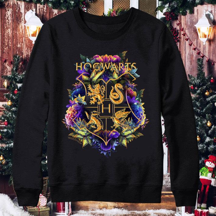 Original Harry Potter Hogwarts Multi-Colored Floral Crest shirt 3 Original Harry Potter Hogwarts Multi-Colored Floral Crest shirt