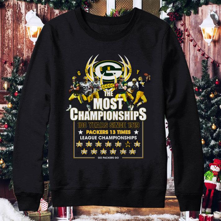 Official Green Bay Packers The Most Championships 100 Years Since 1919 13 Times League Championships shirt