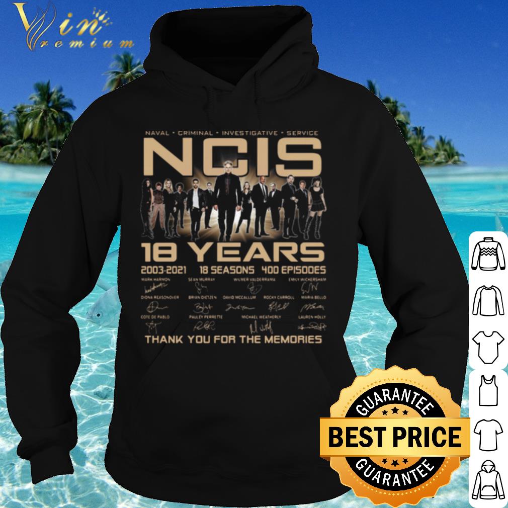 Premium Naval Criminal Ncis 18 Years Signatures Thank The Memories Signature shirt