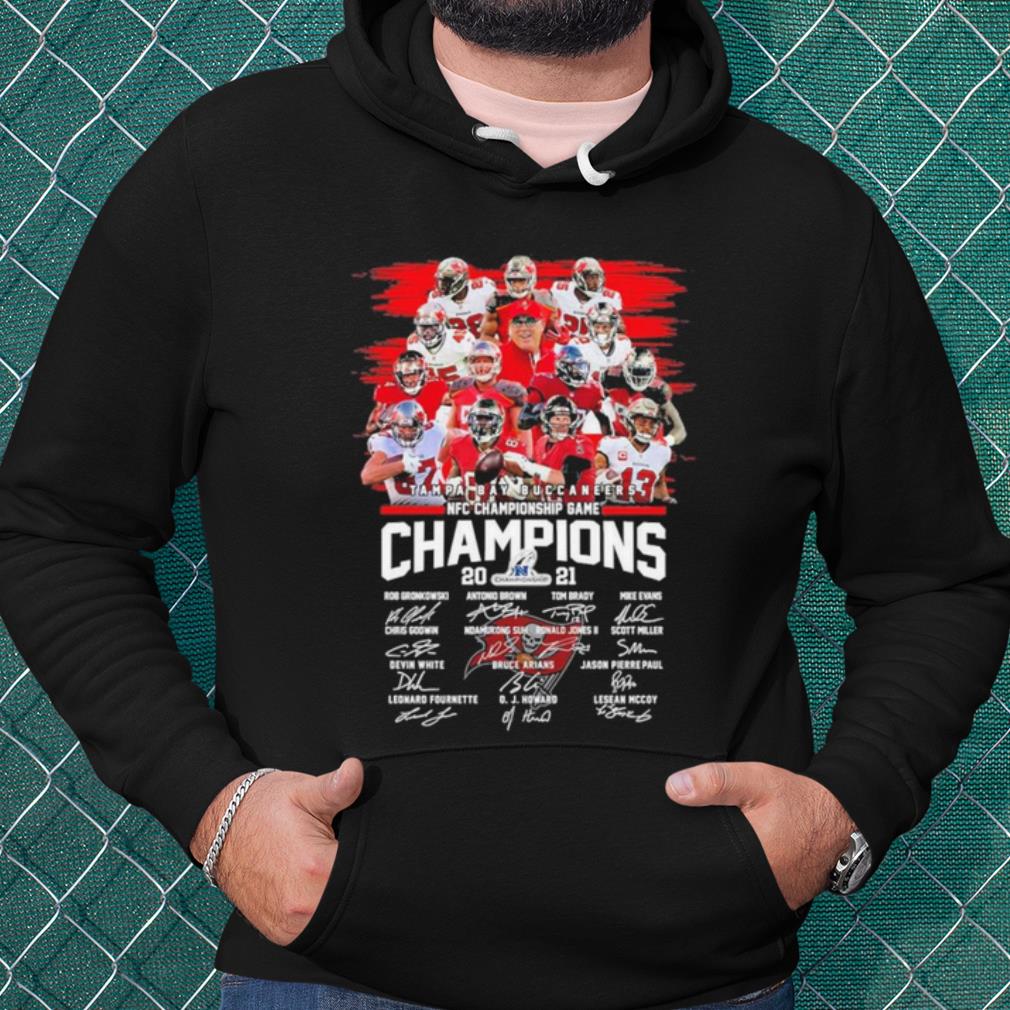Nice Tampa Bay Buccaneers Team Players 2021 Champions Nfc Championship Signatures shirt