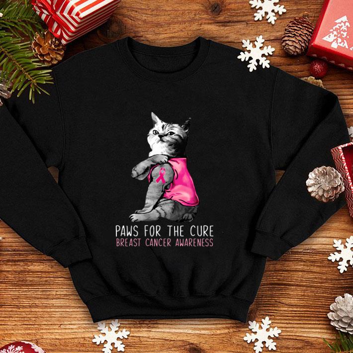 Cat paws for the cure breast cancer awareness shirt