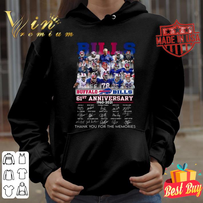 Funny Buffalo Bills 61st anniversary 1960-2021 Signatures shirt