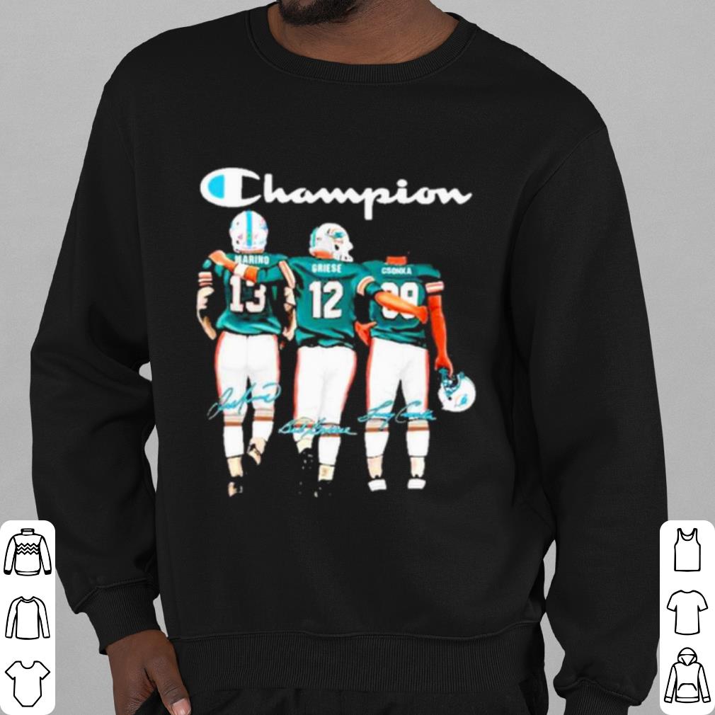 Official Miami Dolphin Champion Marino Griese Csonka Signatures shirt