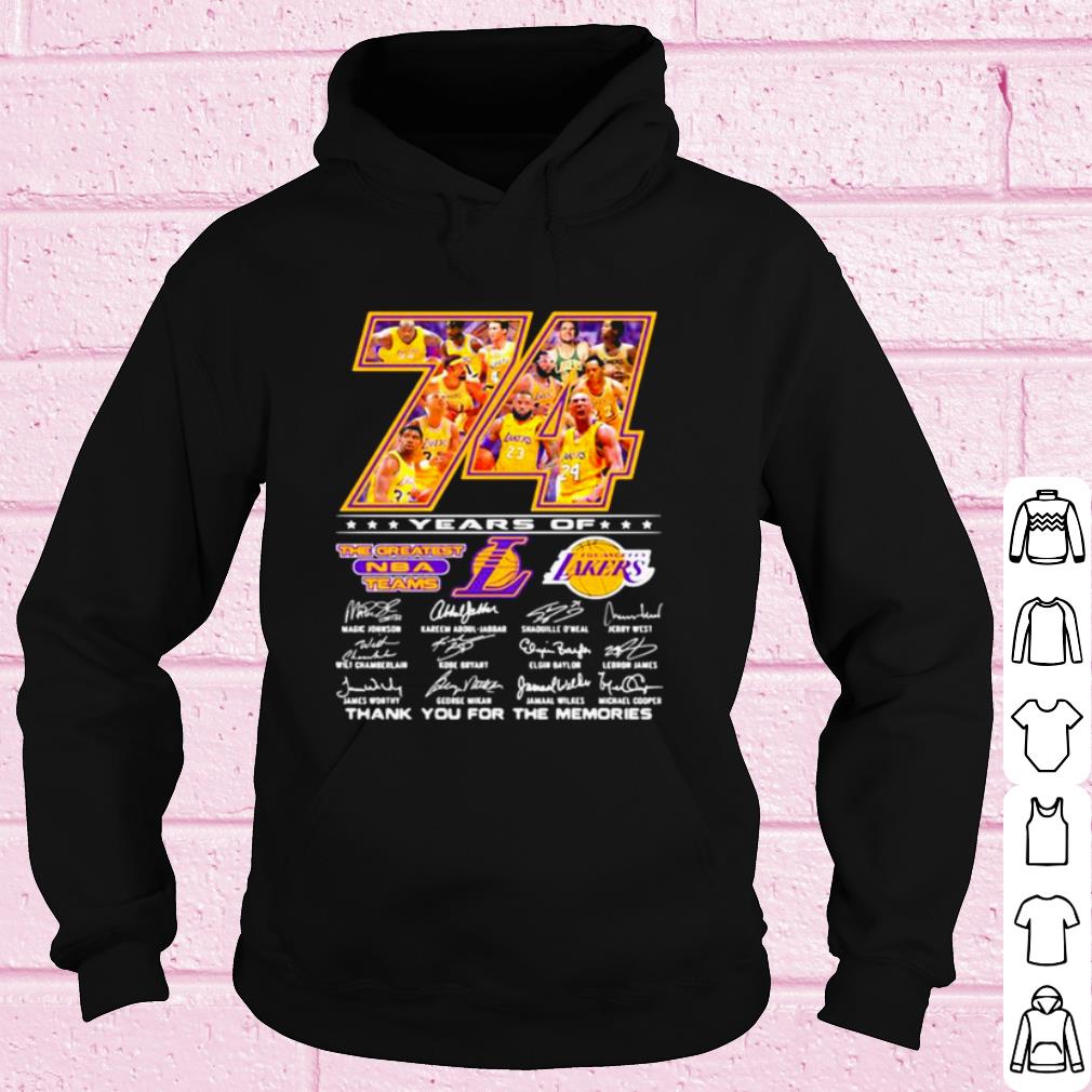 Nice 74 Years Of The Greatest Nba Team Los Angeles Lakers Signature shirt