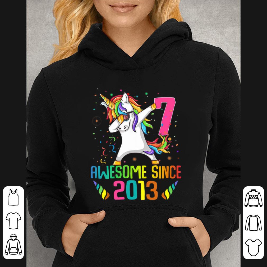 Nice Awesome Since 2013 7 Years Old 7th Birthday Unicorn Dabbing shirt