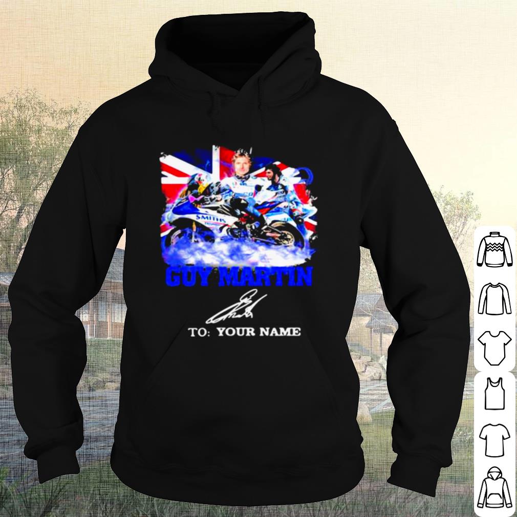 Premium Guy Martin Motorcycle Racer Signature Union Flag shirt
