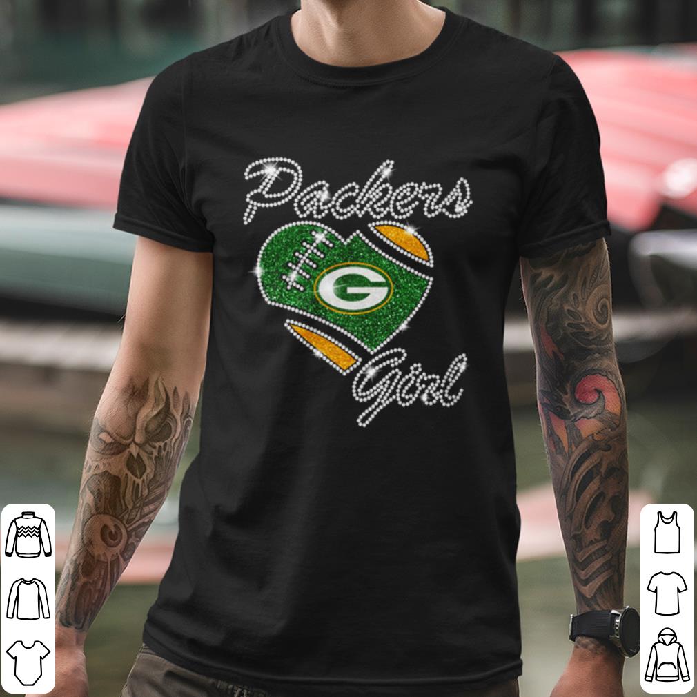 Premium Green Bay Packers Girl Diamond Heart shirt