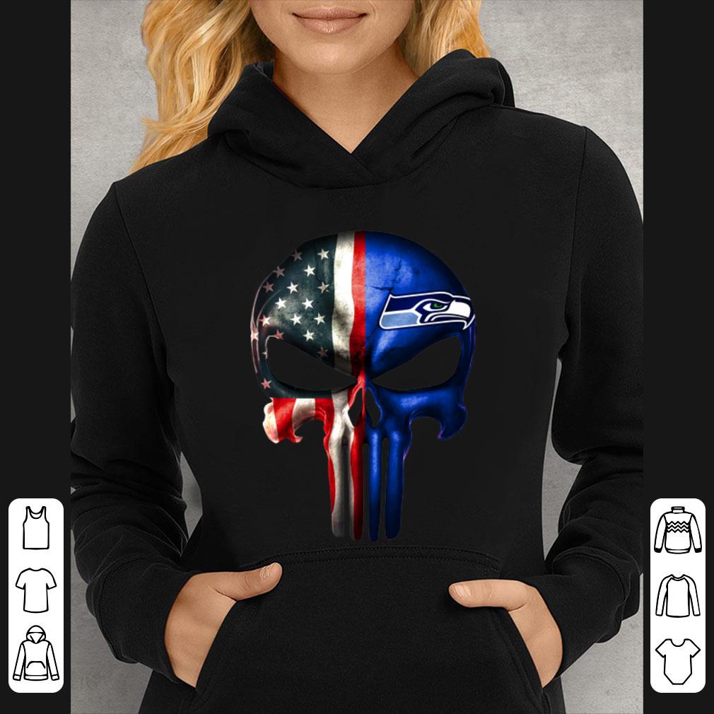Hot Punisher Skull American flag Seattle Seahawks shirt
