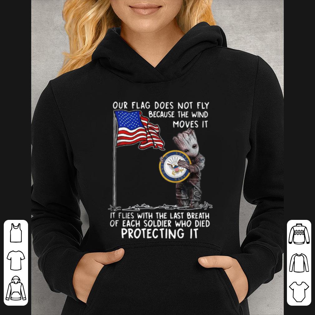 Nice Baby Groot Hug United State Navy American Flag shirt