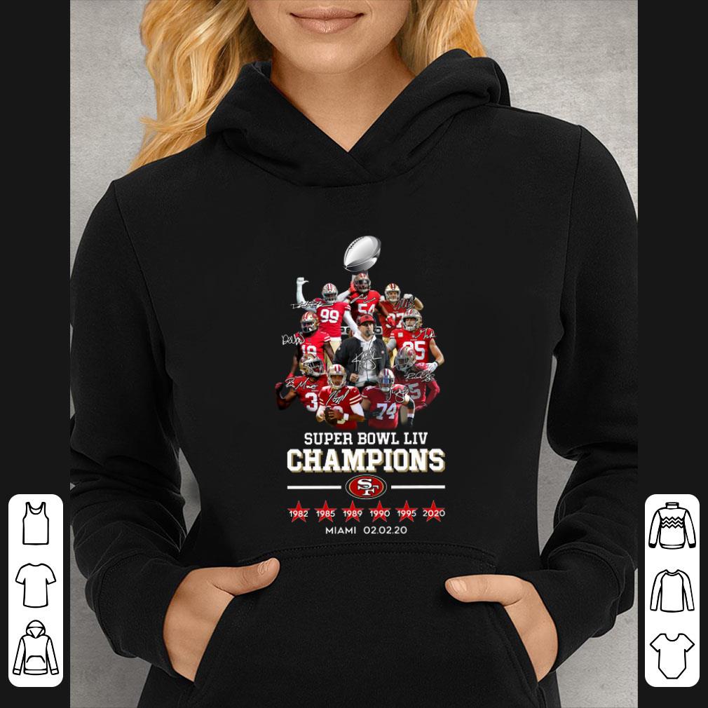 Pretty Super Bowl LIV Champions San Francisco 49ers signatures Miami shirt