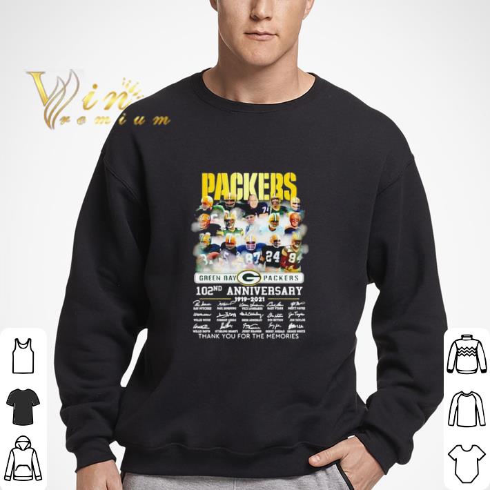 Green Bay Packers 102nd anniversary 1919-2021 thank you for the memories shirt