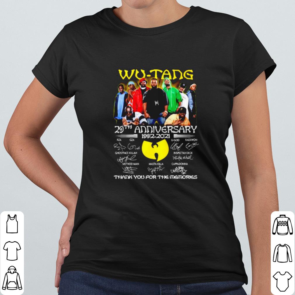 Nice 29 Years Of Wu-tang 1992 2021 Thank You For The Memories Signature shirt