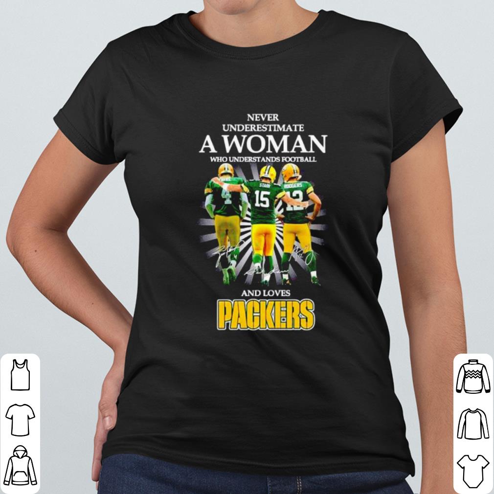 Nice Never Underestimate A Woman Who Understands Football And Loves Packers shirt