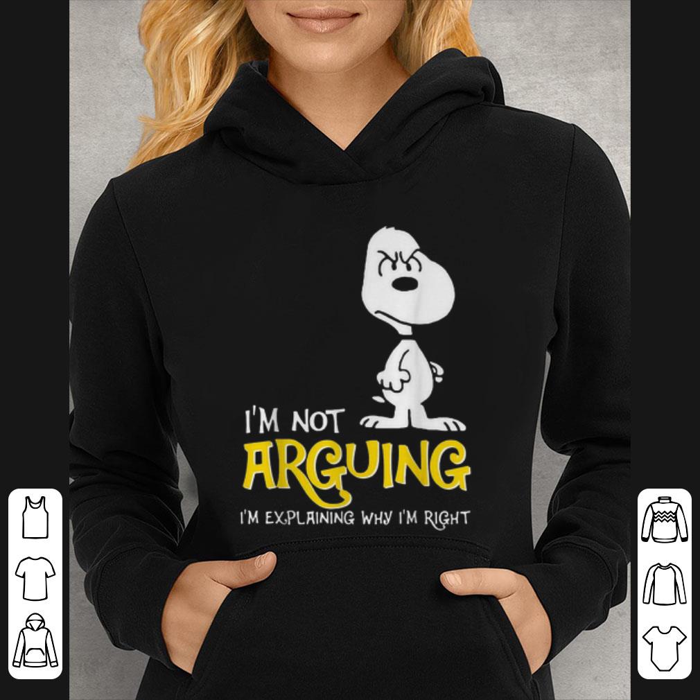 Premium I'm Not Arguing I'm Explaining Why I'm Right Snoopy shirt