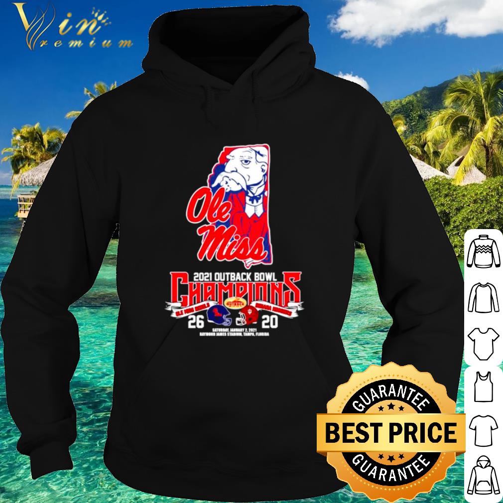 Nice Old Miss 2021 Outback Bowl Champions Ole Miss Rebels 26 Indiana Hoosiers 20 shirt