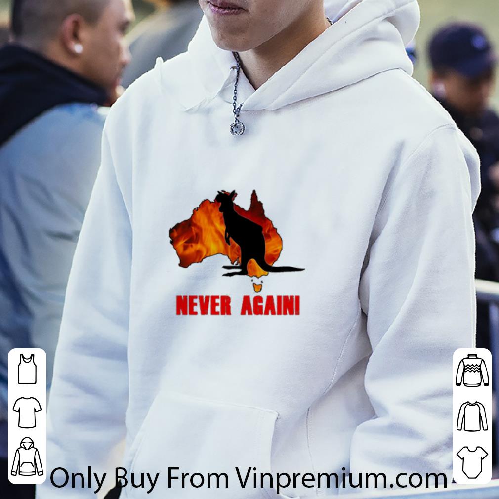 Top Kangaroo in Australia fire never again shirt
