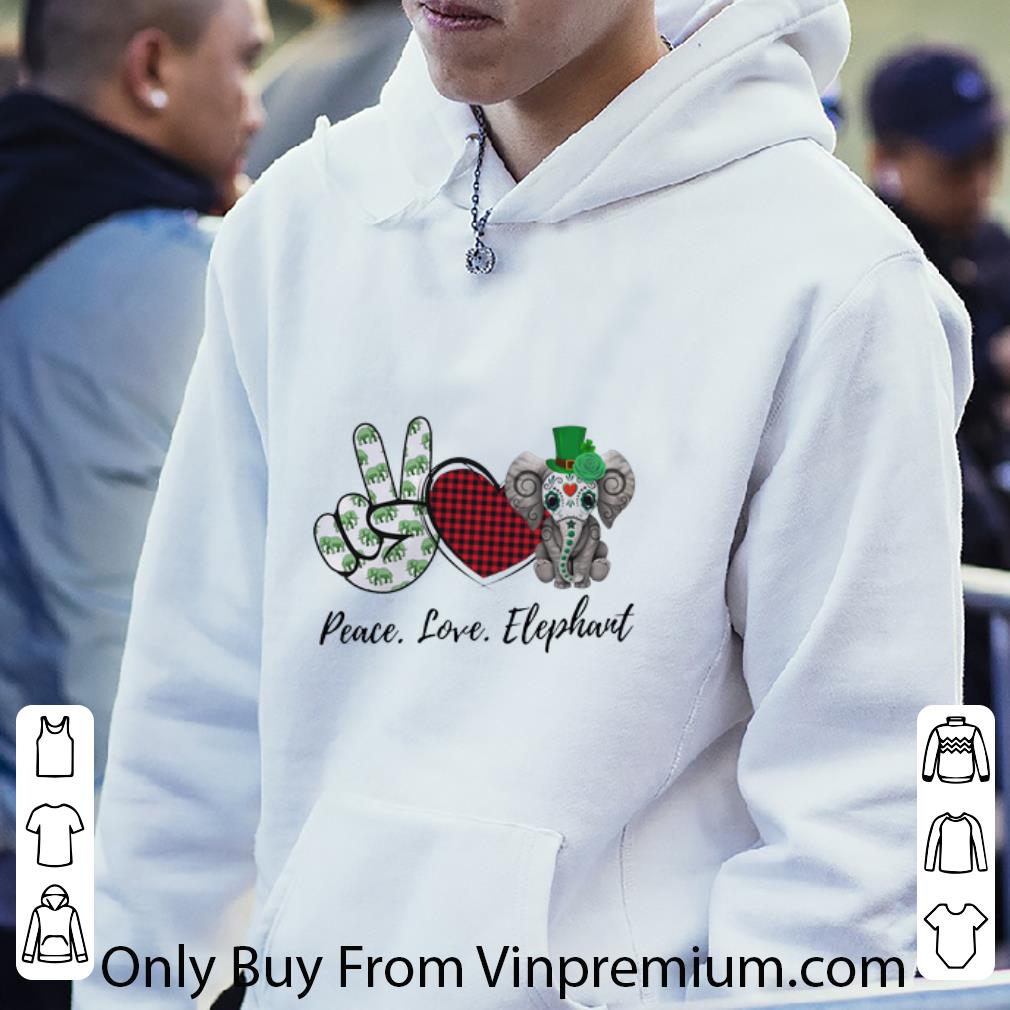 Premium Peace Love Lucky Elephant Irish shirt