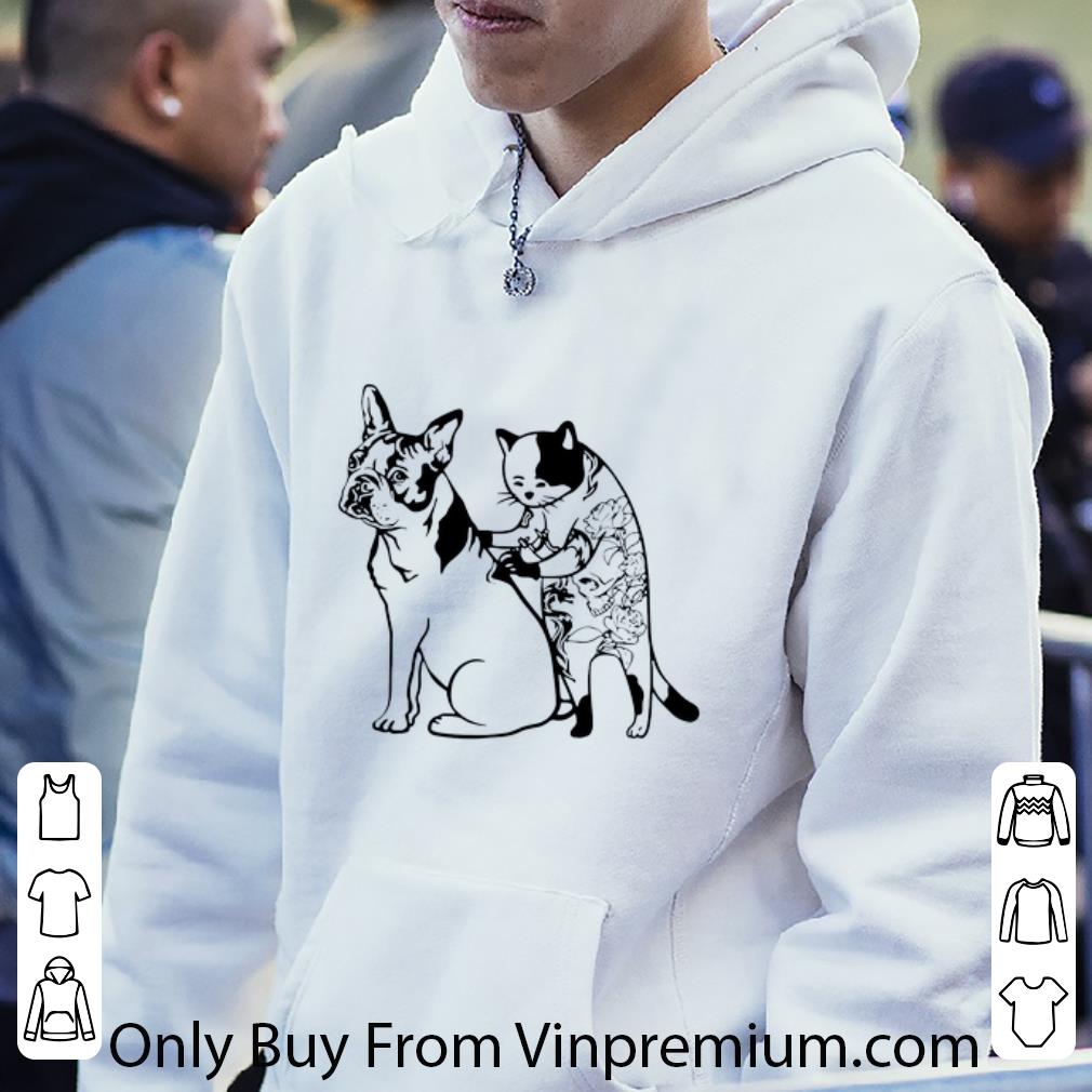 Premium Boston Terrier And Cat Tattoo shirt