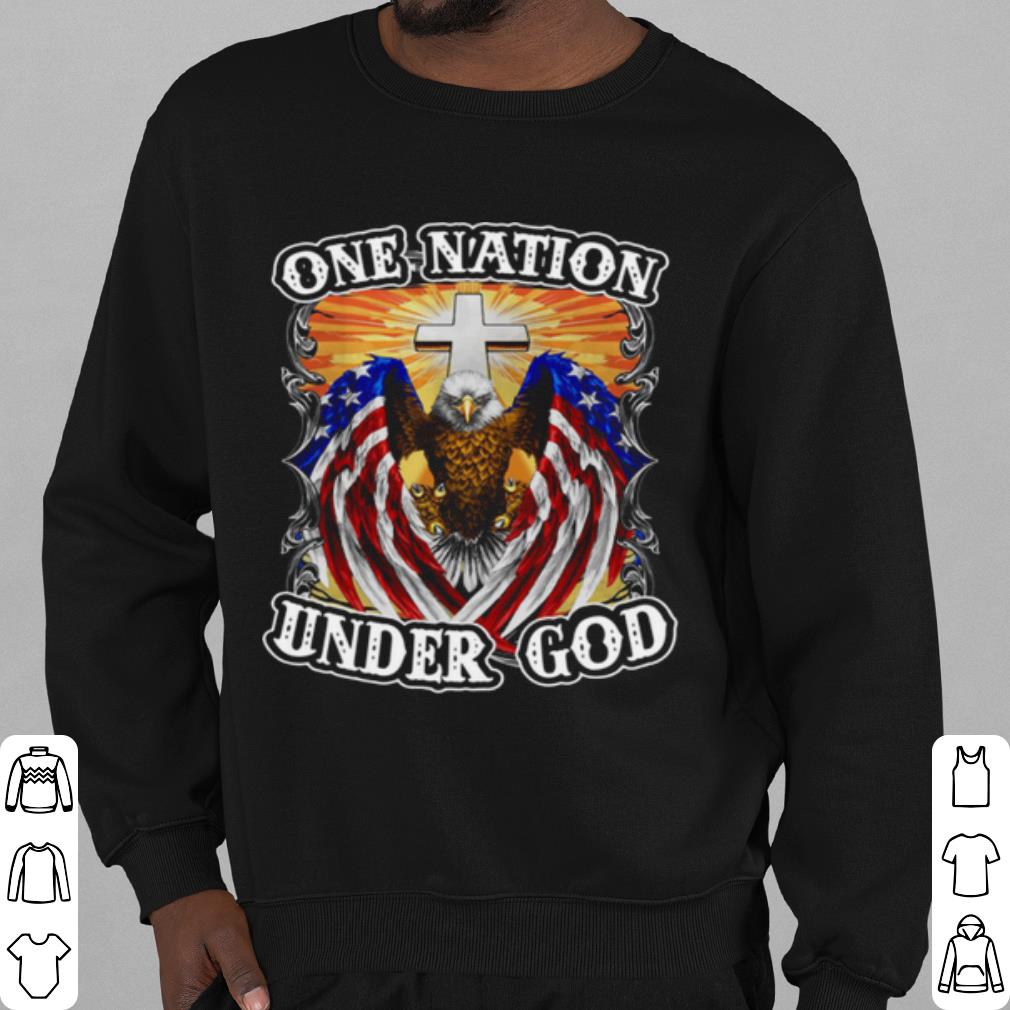 Premium Eagles American Flag One Nation Under God shirt